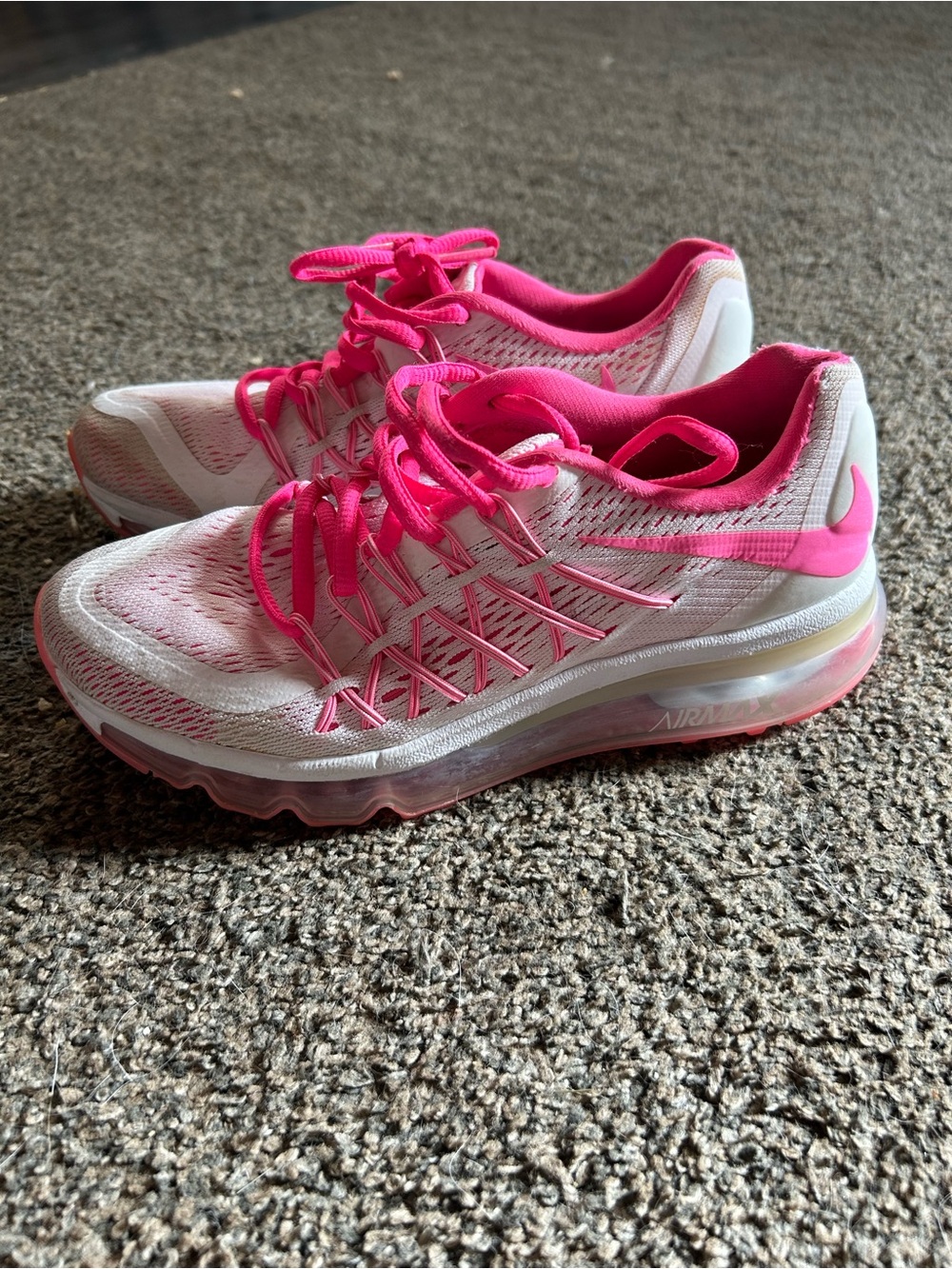 Nike Pink and White Kids' Air Max Sneakers